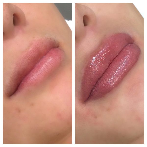Lip Blushing Before & After