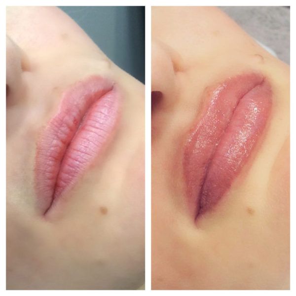 Lip Blushing Before & After